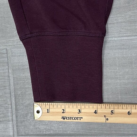 Sundays Mid-Rise Brynn Boxer Button Detail Relaxed Jogger Pants in Berry Size 1 - Picture 14 of 15